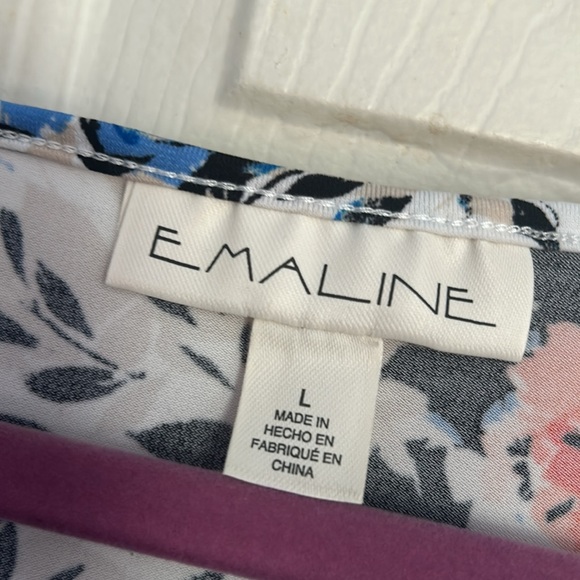 NWT Emaline Jersey knit v neck floral print sleeveless dress size large - Picture 4 of 5